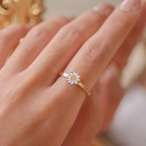 Daisy Anxiety Fidget Adjustable Ring