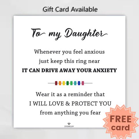 For Daughter - S925 Drive Away Your Anxiety Rainbow Beads Fidget Ring