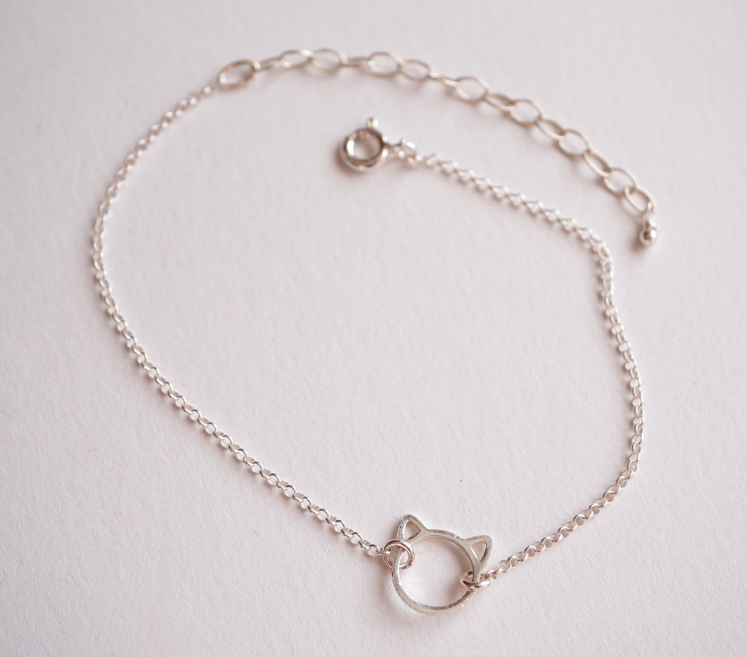 Sterling Silver Cat Head bracelet