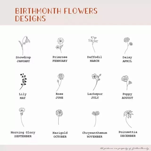 Dainty Name Necklace With Birth Flower