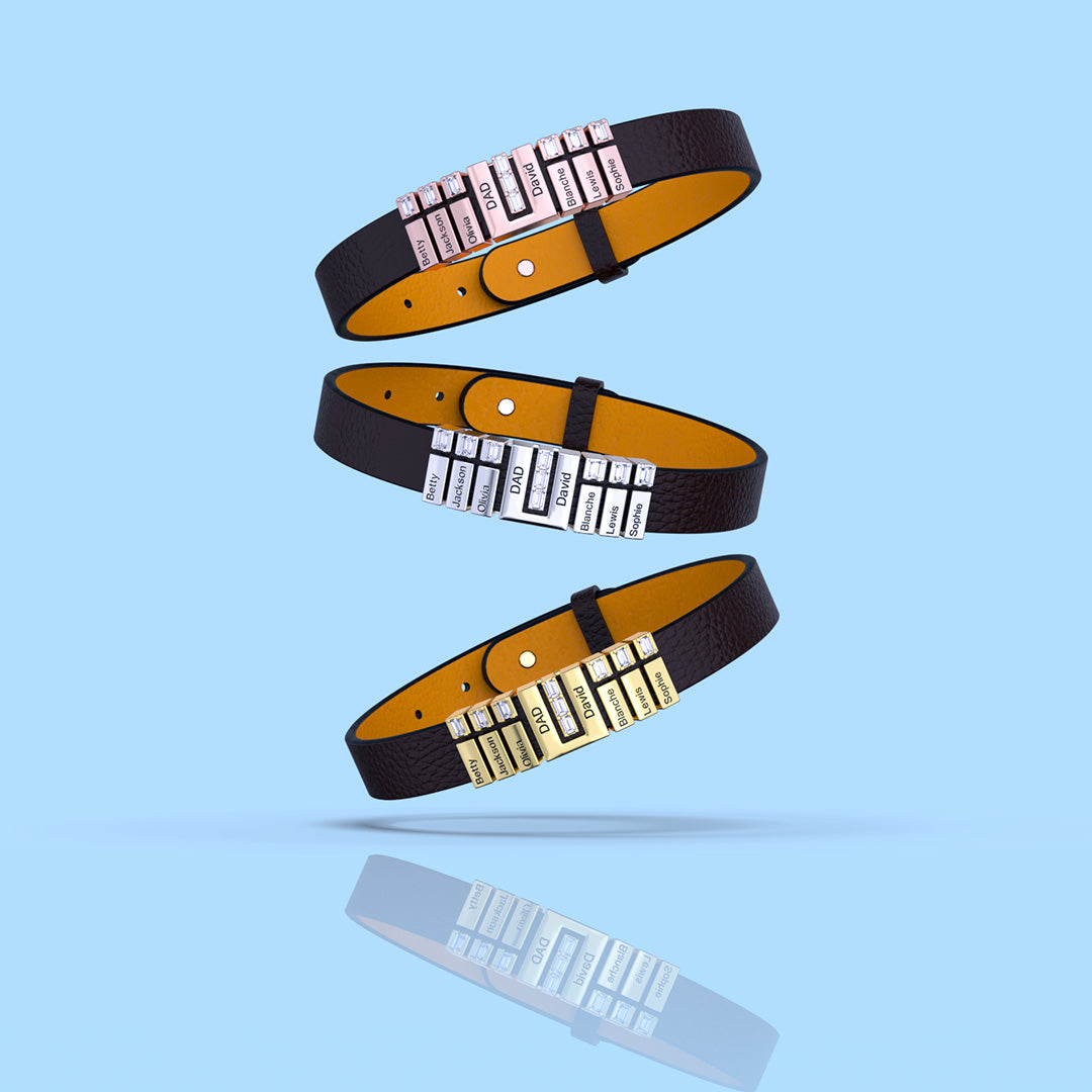 Mother's Day Gift Men's Bracelet With Diamond Charms for Dad