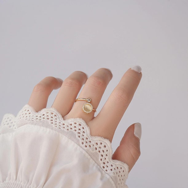Cat Eye Spinning Adjustable Ring