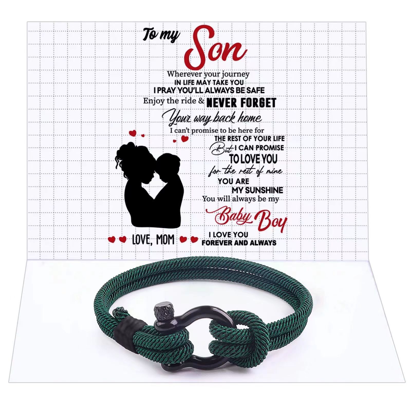For Son - Mother and Son Forever linked together knot bracelet