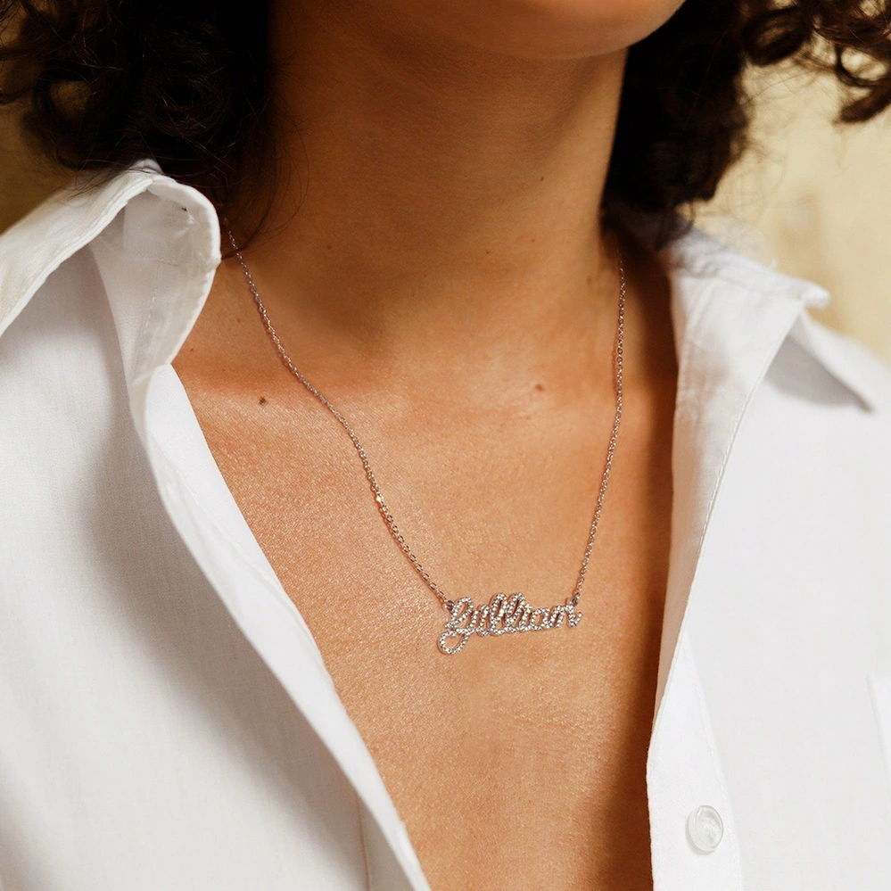 Personalized Shiny Diamond Name Necklace