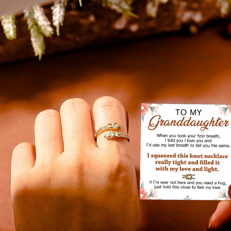 For Granddaughter - S925 I Squeezed This Hug Ring Really Tight and Filled It with My Love and Light Hug Ring