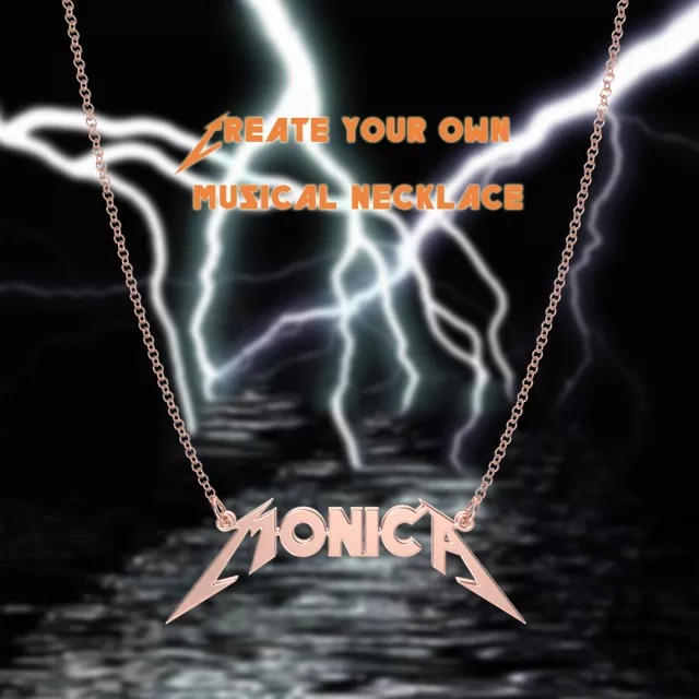 Handmade Personalized Metallica Style Name Necklace