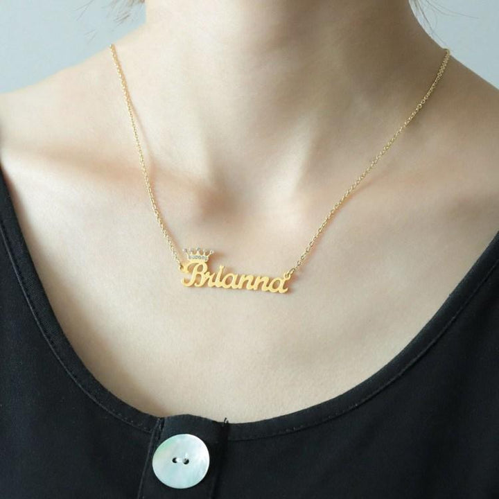 Cute Crown Name Necklace