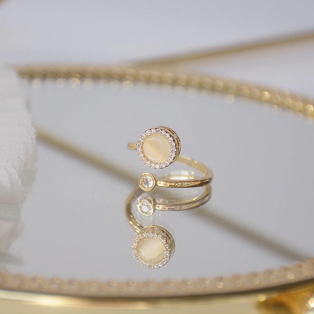 Cat Eye Spinning Adjustable Ring