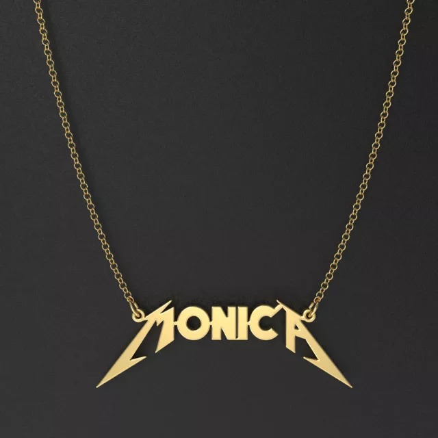 Handmade Personalized Metallica Style Name Necklace