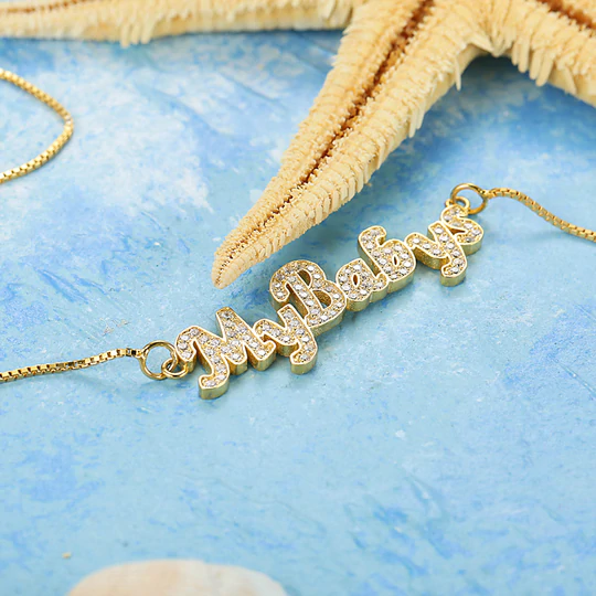 Personalized Name Necklace Shining Zircon Stone Necklace