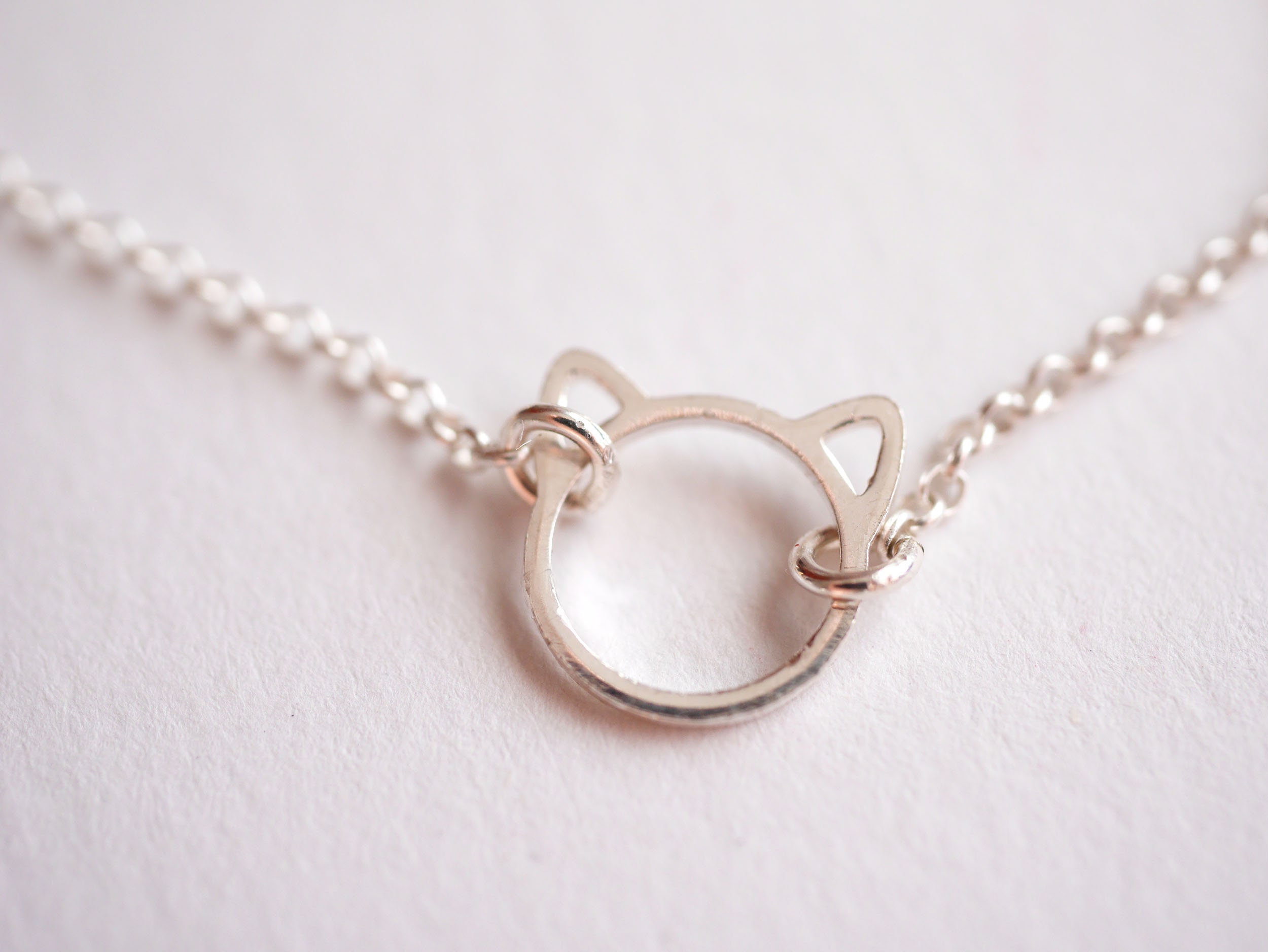 Sterling Silver Cat Head bracelet