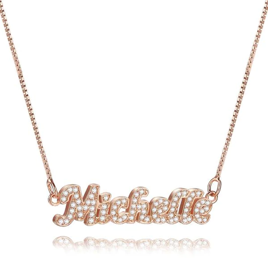 Personalized Name Necklace Shining Zircon Stone Necklace