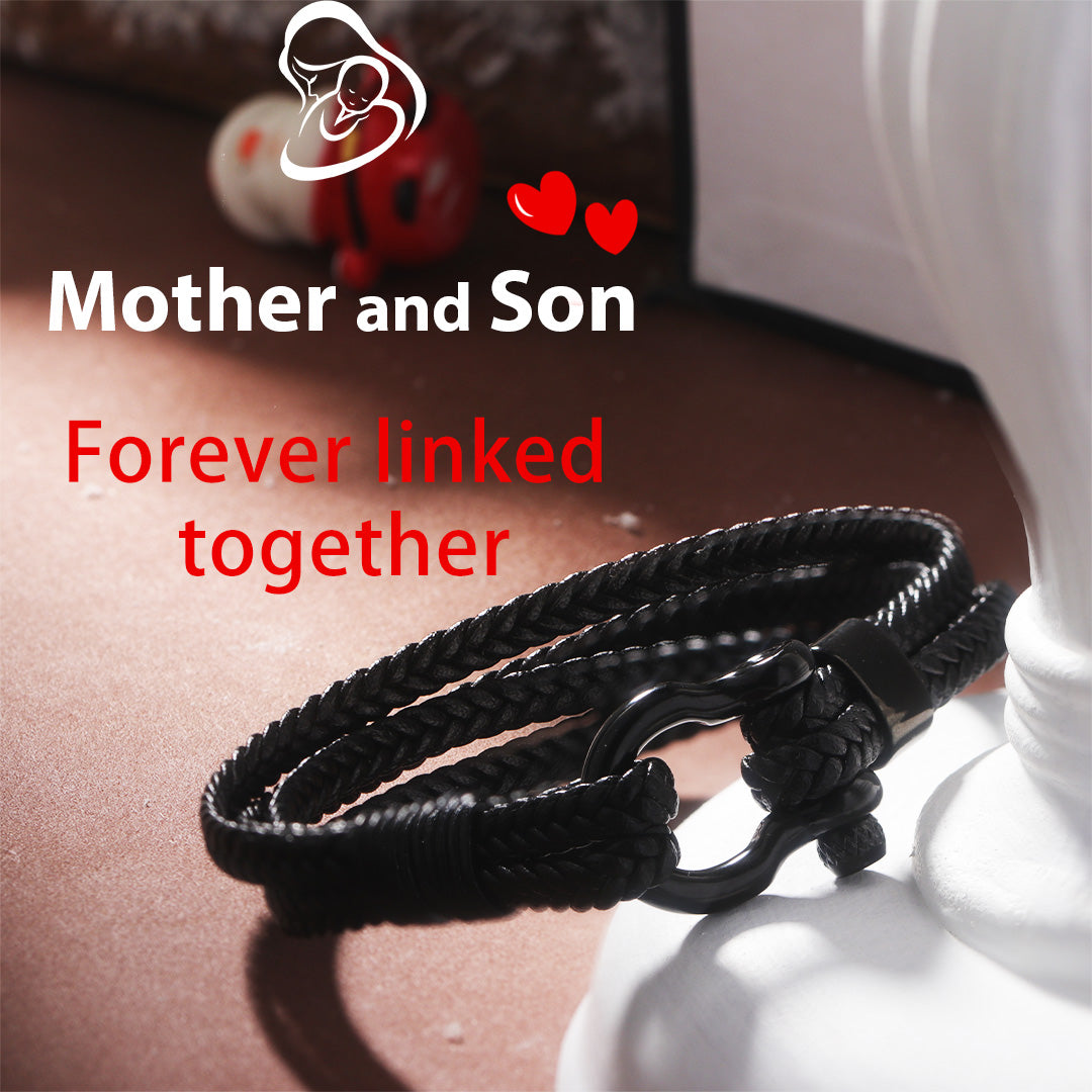 For Son - Mother and Son Forever linked together knot bracelet