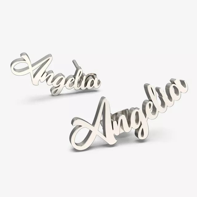 Christmas Gift Script Name Earring-Name Stud Earring(1 Pair)