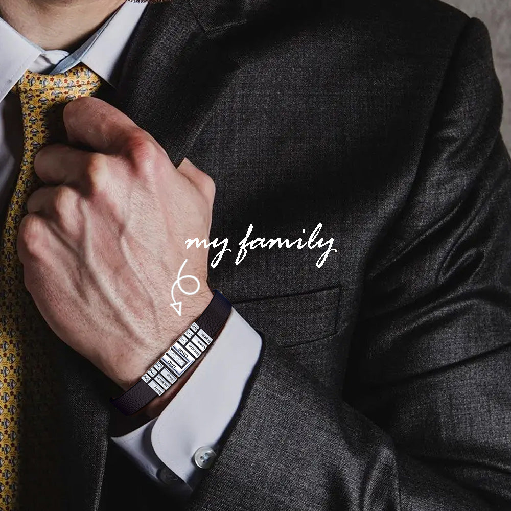 Mother's Day Gift Men's Bracelet With Diamond Charms for Dad