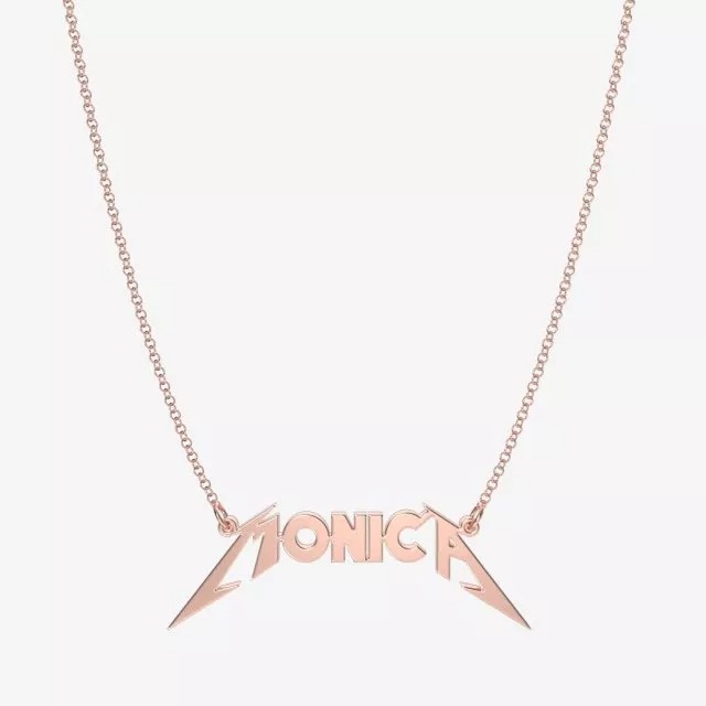Handmade Personalized Metallica Style Name Necklace