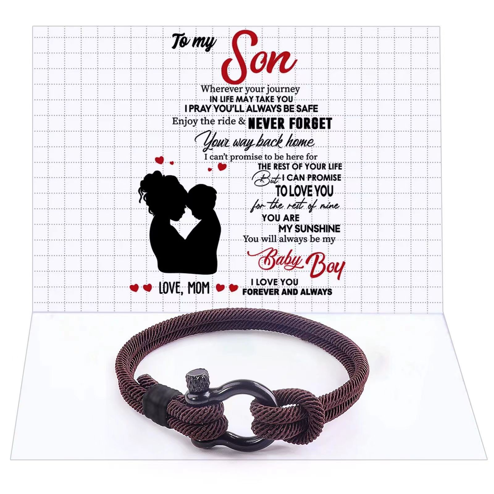 For Son - Mother and Son Forever linked together knot bracelet