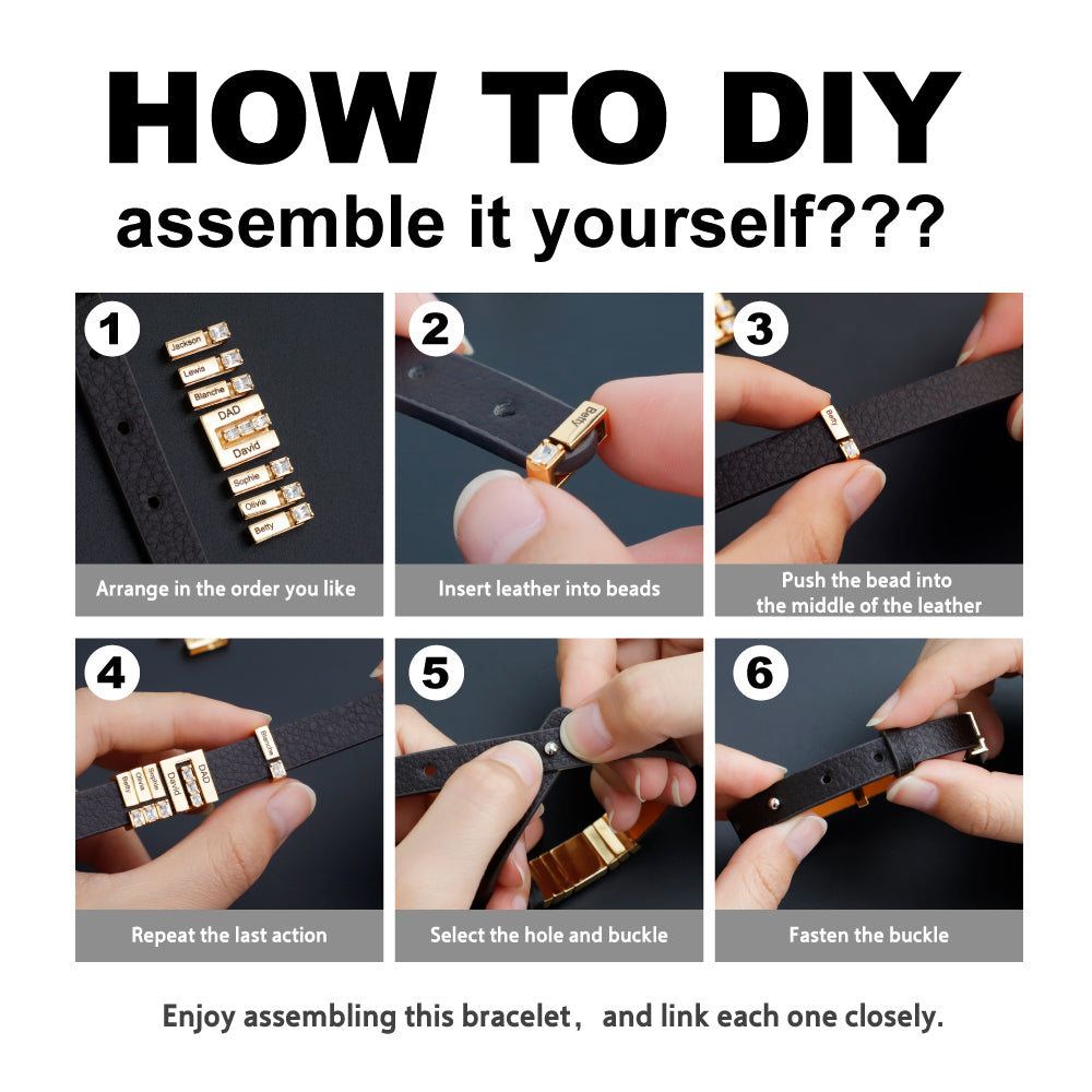 Mother's Day Gift Men's Bracelet With Diamond Charms for Dad