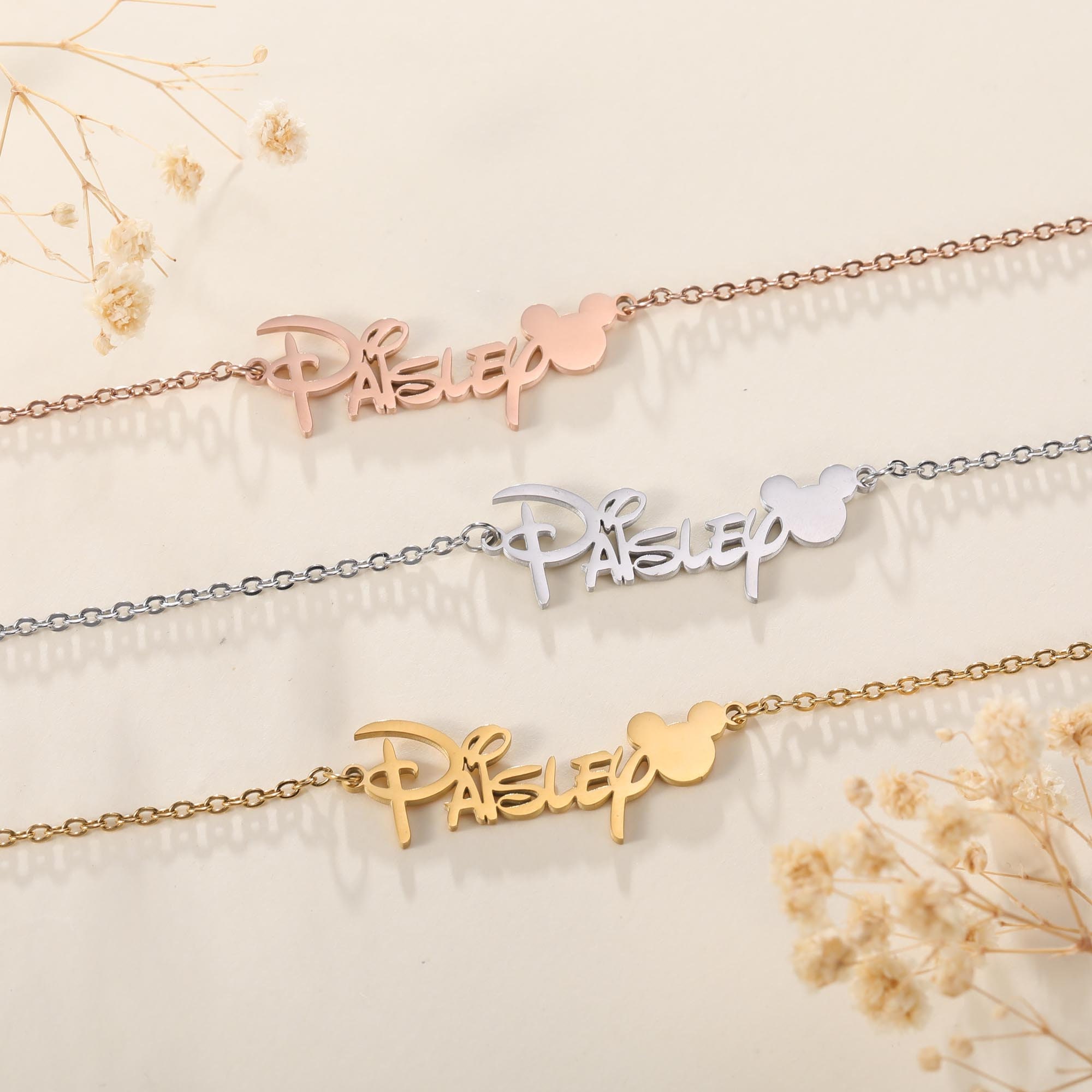 Personalized Classic Cartoon Princess Style Name Necklace