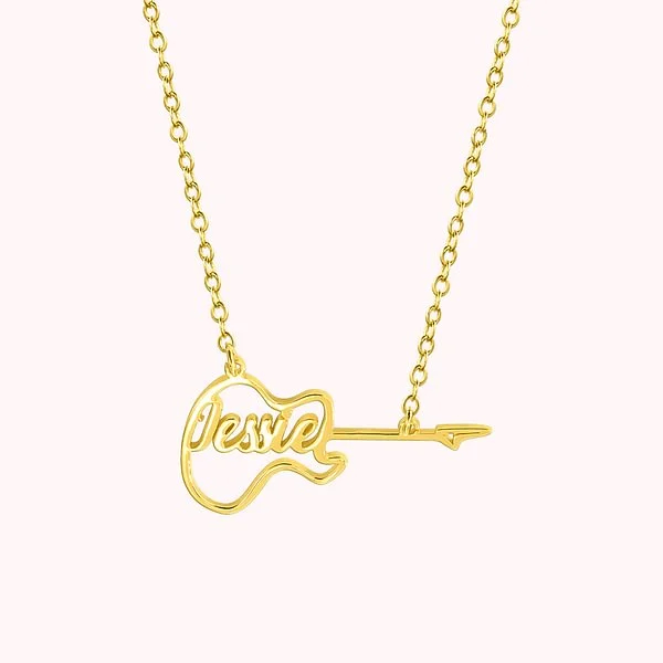 Personalized Guitar Necklace Electric Guitar Pendant Rock
