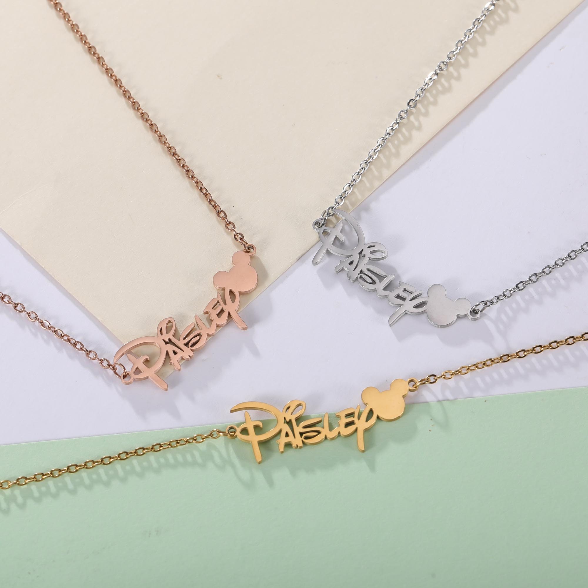 Personalized Classic Cartoon Princess Style Name Necklace