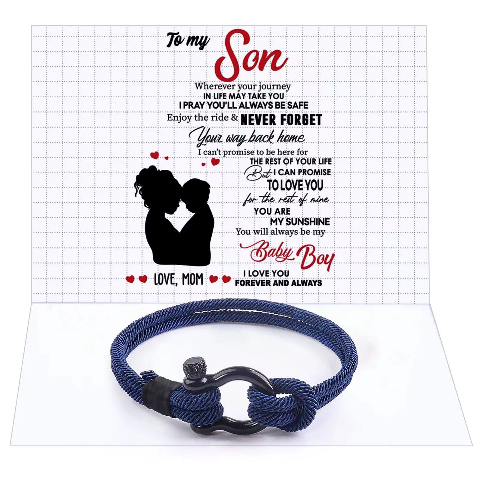 For Son - Mother and Son Forever linked together knot bracelet