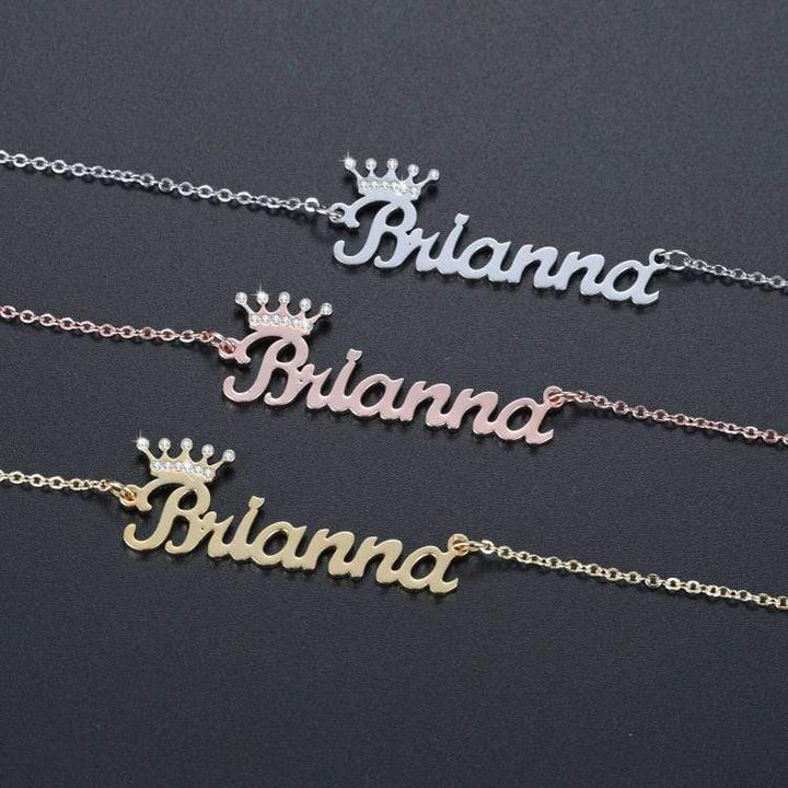 Cute Crown Name Necklace