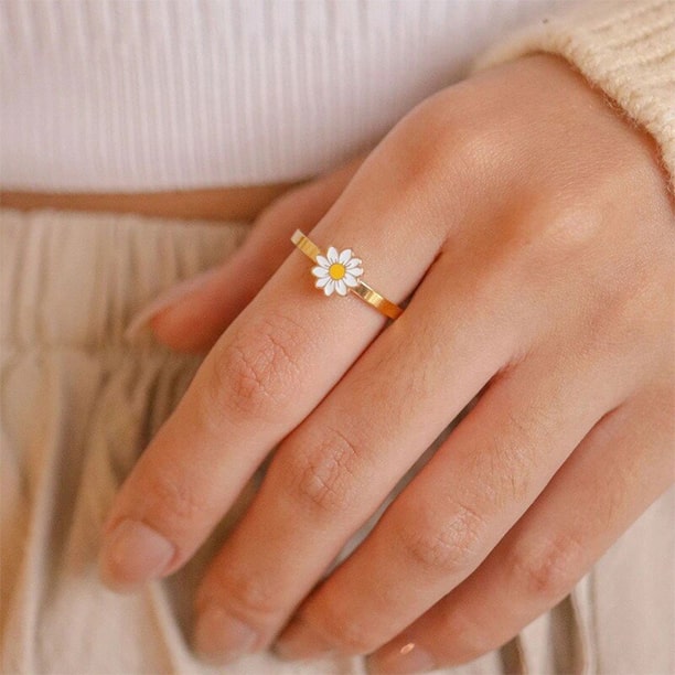Daisy Anxiety Fidget Adjustable Ring