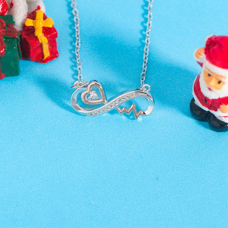 For Daughter - S925 Always Keep Me in Your Heart for You are Always in Mine Forever Love Infinity Heartbeat Necklace