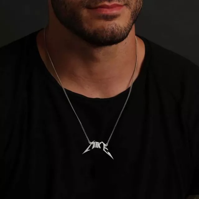 Handmade Personalized Metallica Style Name Necklace