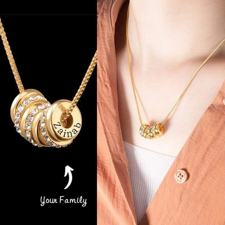 Mother's Day Gift Custom Engraved Beads Necklace