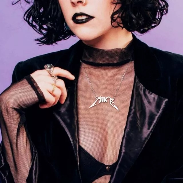 Handmade Personalized Metallica Style Name Necklace