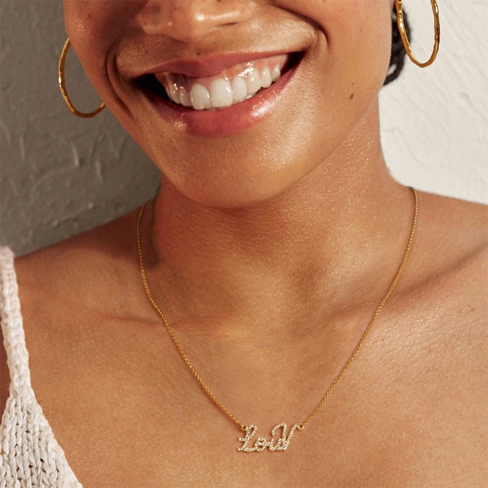 Personalized Shiny Diamond Name Necklace