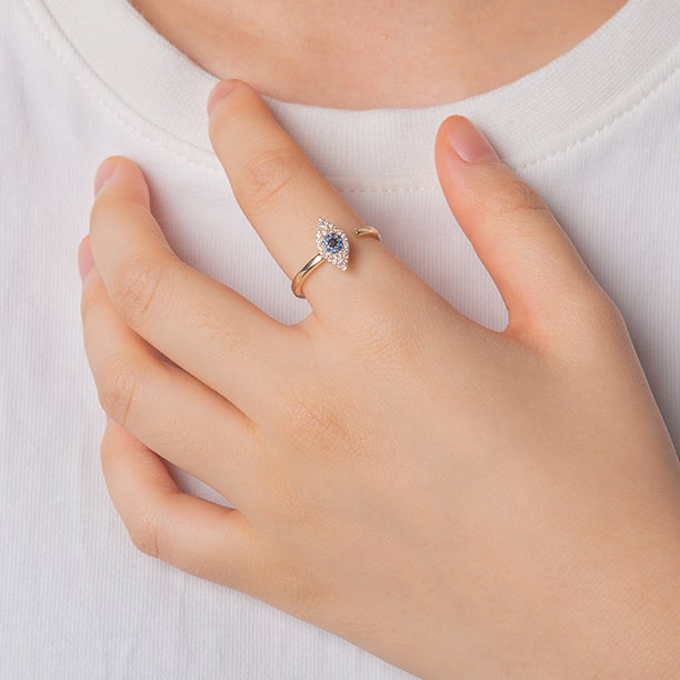 Evil Eye Adjustable Ring