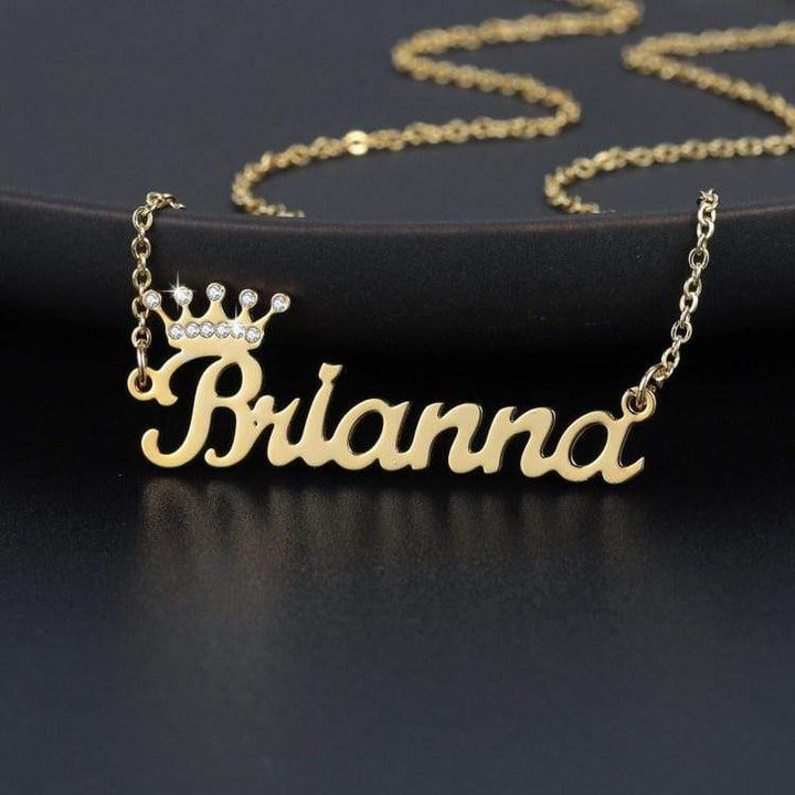 Cute Crown Name Necklace