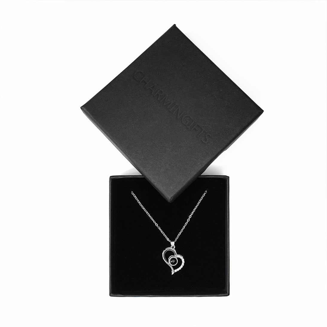 Personalized Diamond Heart Photo Necklace