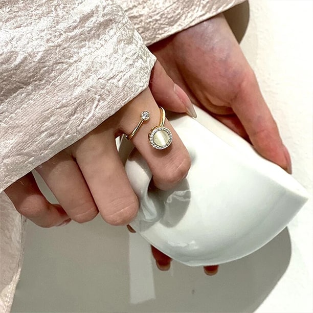 Cat Eye Spinning Adjustable Ring