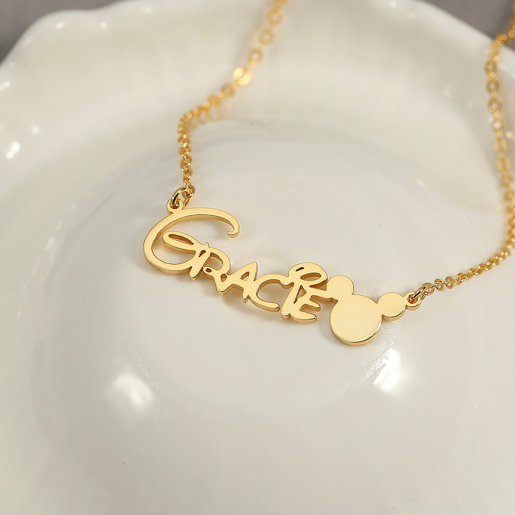 Personalized Classic Cartoon Princess Style Name Necklace