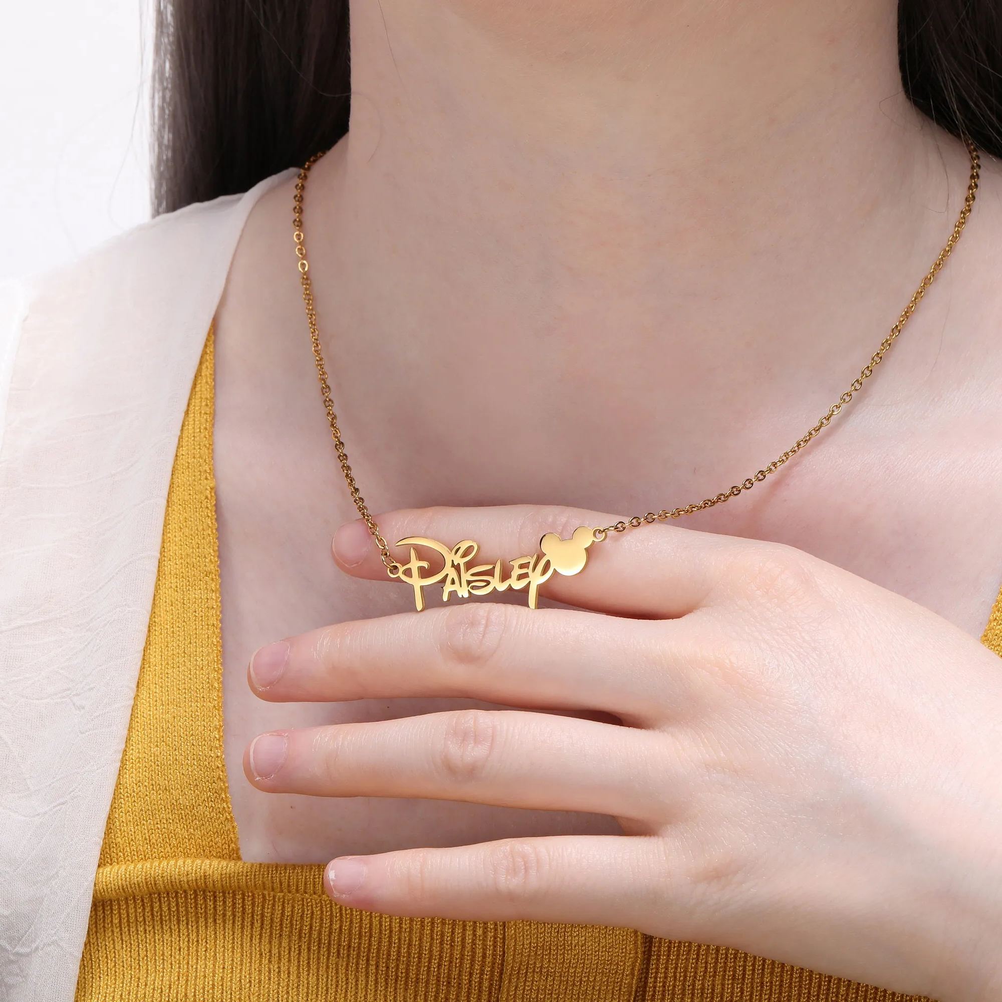 Personalized Classic Cartoon Princess Style Name Necklace