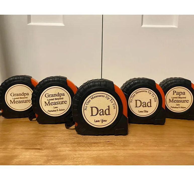 Father's Day Tape Measure Wooden Engraving - No One Measures Up