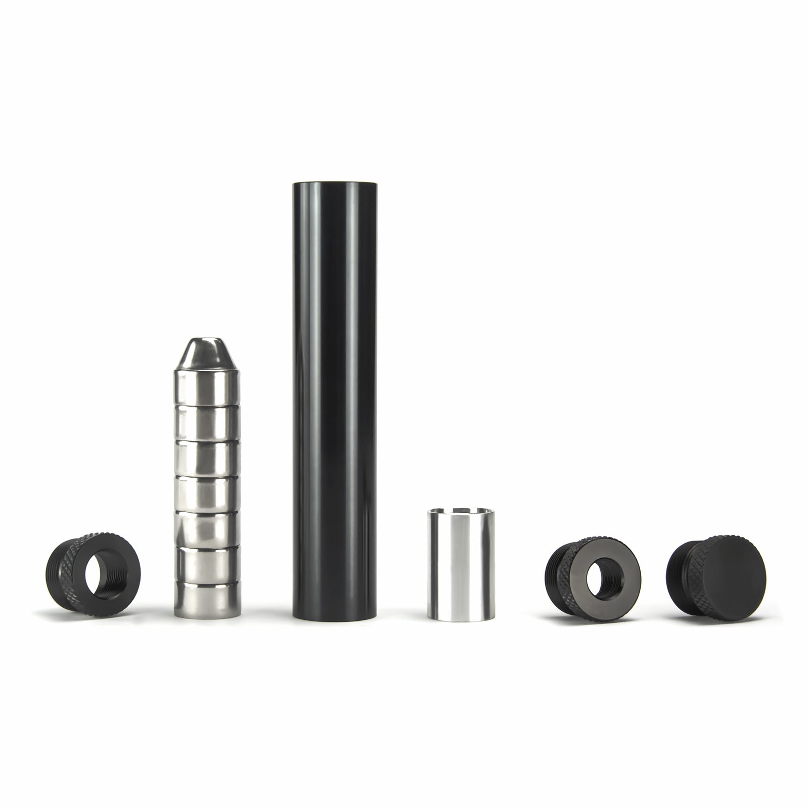 Stainless Steel Cups Solvent Trap Kit | 1.05“OD 1/2x28 + 5/8x24 End Caps for 22lr
