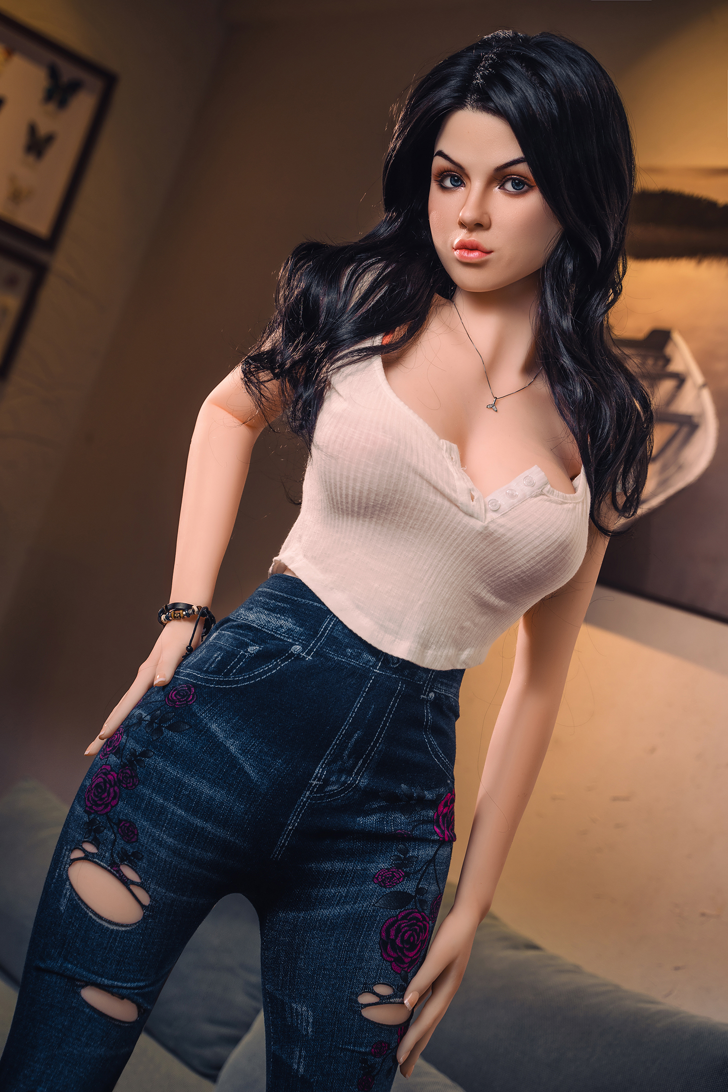 Hedy-160cm Mature Curly-haired Silicone Head Doll