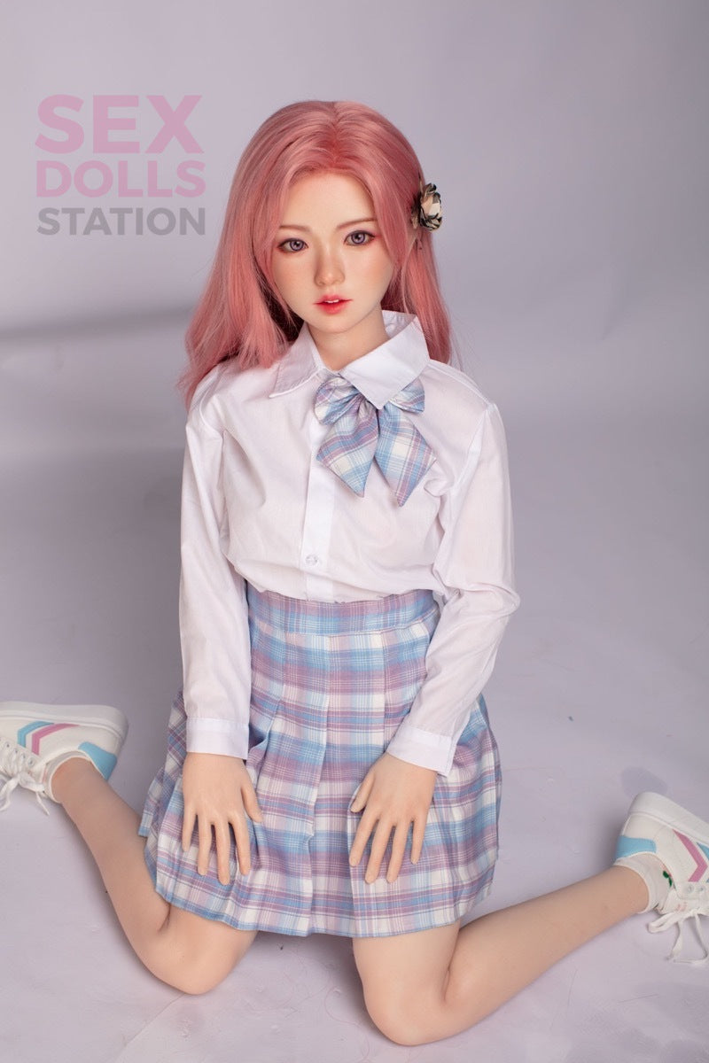 Saku- Realistic Asian TPE Silicone Head Sex Small Doll In Stock US-SexDolls Station