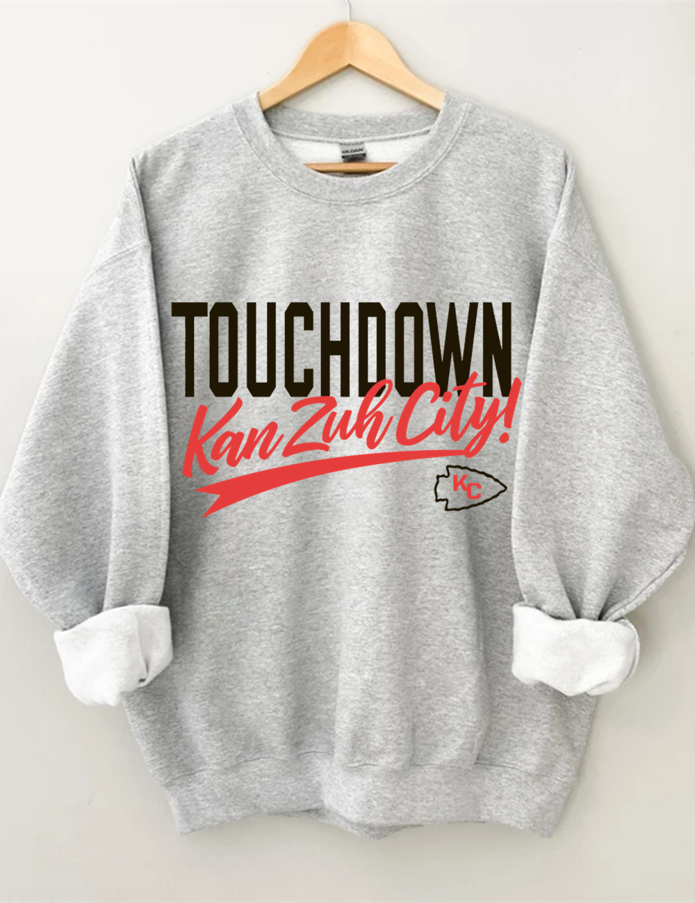 KC Heart Football Sweatshirt