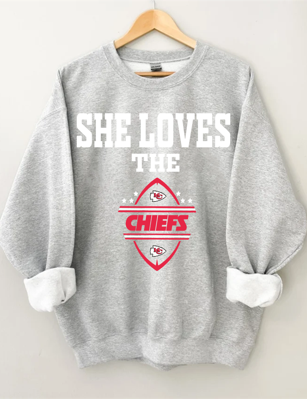 KC Heart Football Sweatshirt