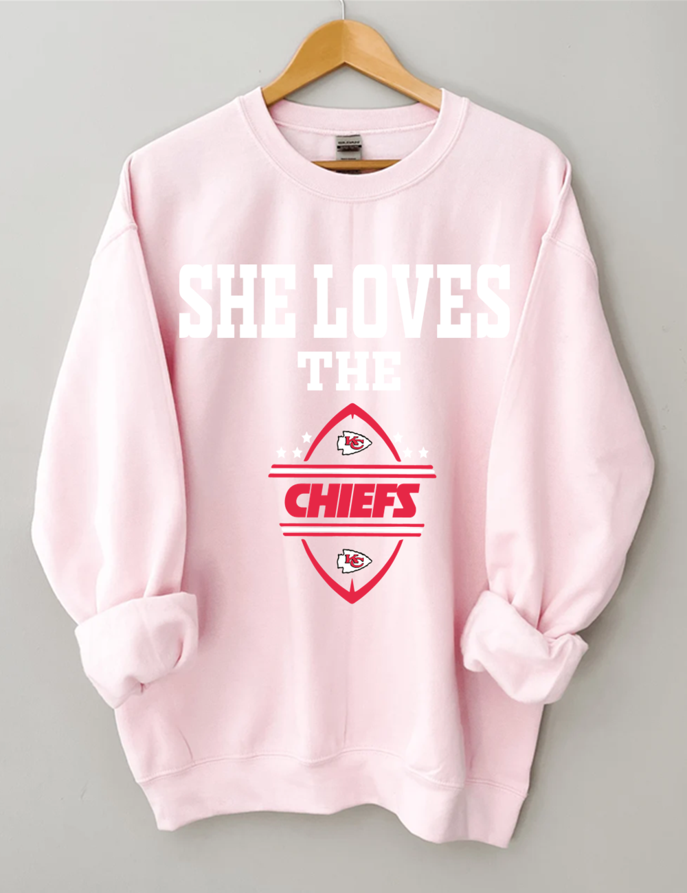 KC Heart Football Sweatshirt