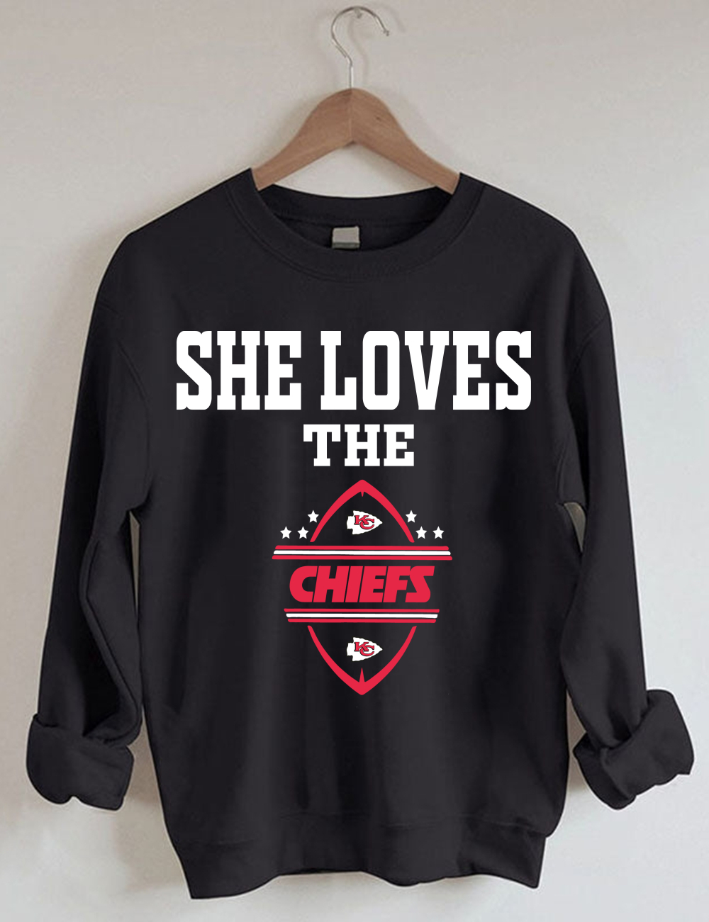 KC Heart Football Sweatshirt