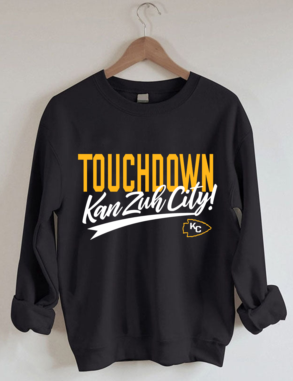 KC Heart Football Sweatshirt