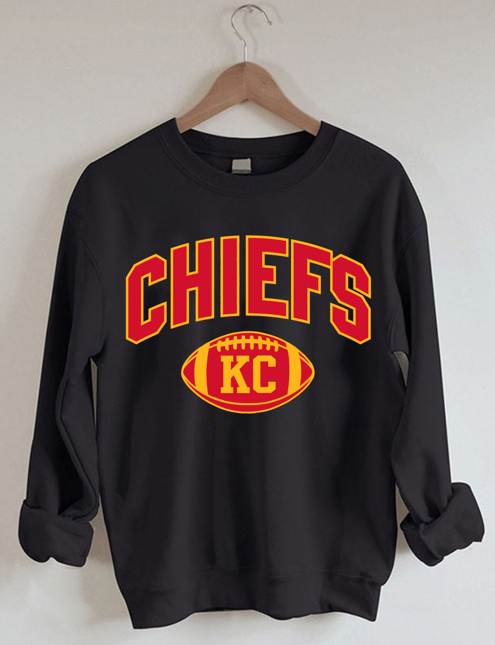 KC Heart Football Sweatshirt