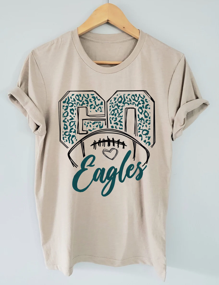 Leapord Go Eagles Football T-Shirt